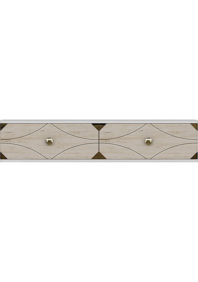 Tda1297btg Alfa Dresuar , Antre Hol Rafı Beyaz-traverten-gold 120cm