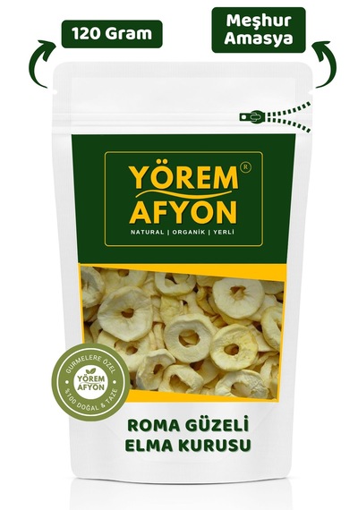 Yörem Afyon Meşhur Amasya Katkısız Şekersiz Güneşte Kurutulmuş Dilim Elma 120gr. 120 G
