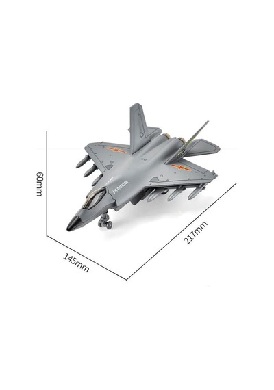 J-31 Gyrfalcon Işıklı Sesli Metal Savaş Uçağı - Geriye Çek Bırak Model Oyuncak Uçak 22 Cm