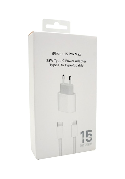 Apple iPhone Uyumlu 15 Pro Max 25w Type-c Güç Adaptörü Ve Type-c Şarj Kablosu