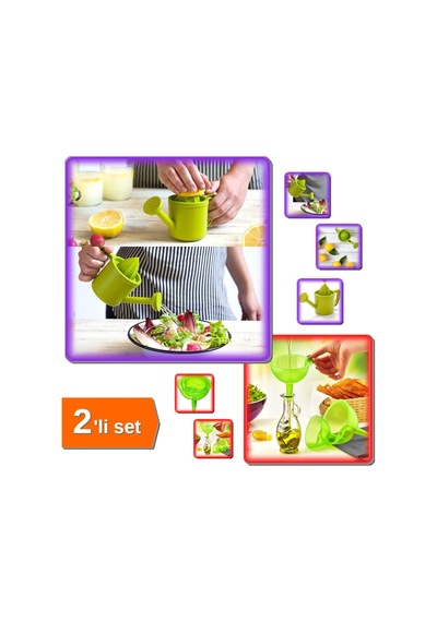 Bahçıvan Limon Sıkacağı - Hazneli Narenciye Sıkacağı + Huni Seti 3 Parça 3 Boy - 2li Set B2y0q0 Sert Diğer