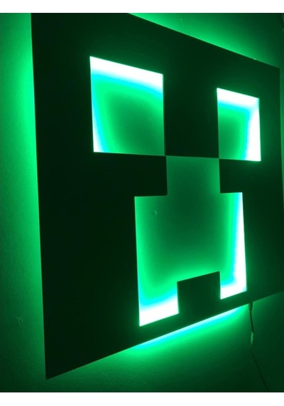 Minecraft Creeper Led Işıklı Tablo