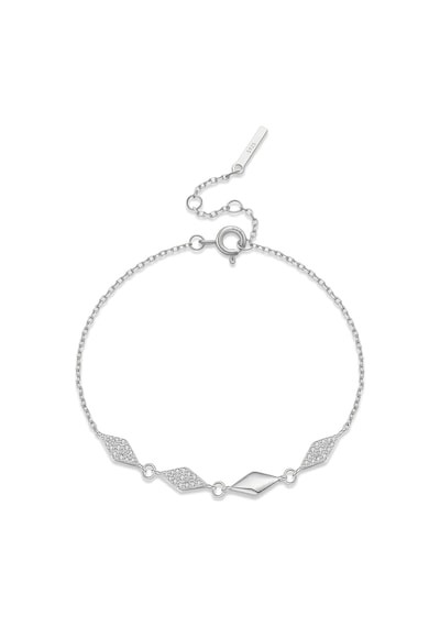 Brezza Lusso Jewelry Zarif Geometri 925 Ayar Kadın Gümüş Bileklik Gümüş