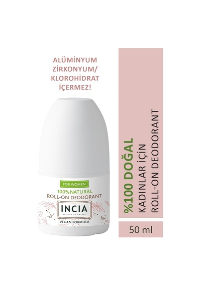 Lexroo %100 Doğal Roll On Deodorant Kadınlar İçin Ter Kokusu Önleyici Lekesiz 50 Ml