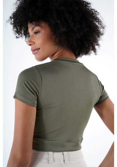 Alexandergardı Bisiklet Yaka Crop T-shirt B24-326a 001