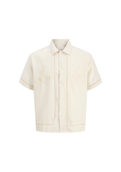 Jack & Jones Erkek Relaxed Fit Resort Yaka Gömlek - Menton - 12295552 Antique White