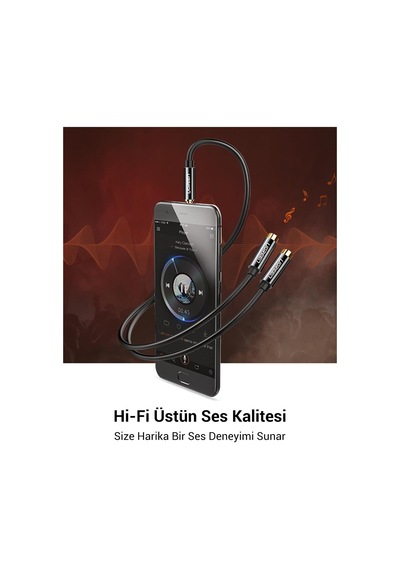 3.5mm 2'li Aux Kulaklık Çoklayıcı, Siyah