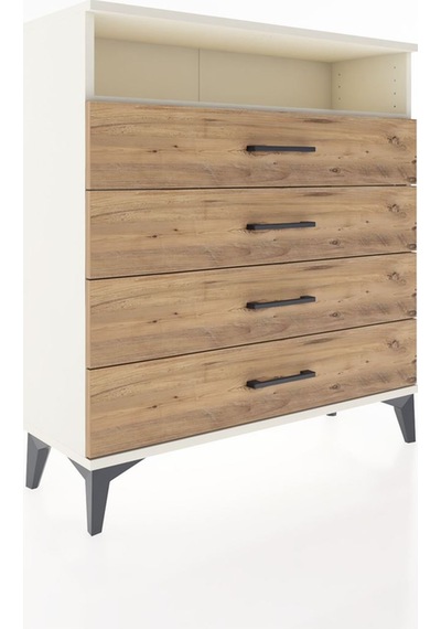 Arges Şifonyer Tek Raflı 4 Çekmeceli 88x30x96 Aytaşı-çam Aytaşı