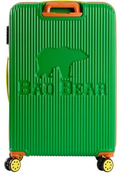 Bad Bear Logo Suitcase 23.01.80.001y Yeşil Büyük Boy Tekerlekli Abs Valiz 95 Lt. Yeşil