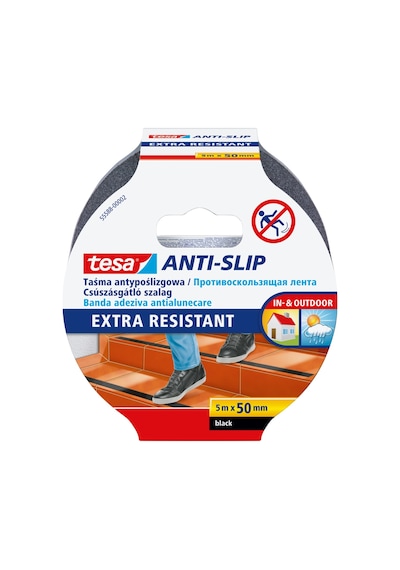 Tesa Kaydırmaz Bant Zemin Güvenliği İçin Siyah 5m x 50mm