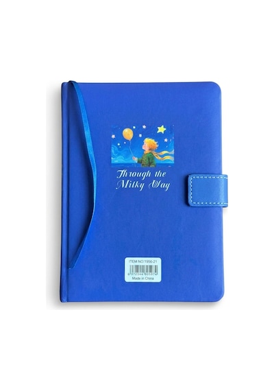 Özel Tasarım Küçük Prens Temalı Mıknatıs Kapaklı Defter - Through The Milky Way - Kayık Mavi