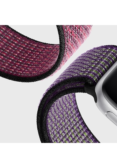 Microsonic Apple Uyumlu  Watch Series 8 45 MM Hasırlı Kordon Woven Sport Loop