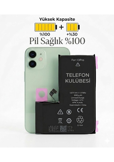 Apple iPhone 13 Pro Uyumlu Batarya Pil Güçlendirilmiş + Tamir Seti