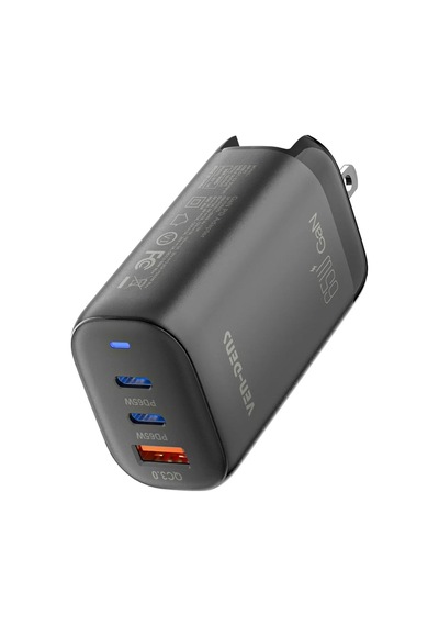 Ven-dens Sp-tc92ug 65 W Pd 3 Portlu Hızlı Şarj Adaptörü, 2 Usb-c Ve 1 Usb-a, Avrupa, Siyah