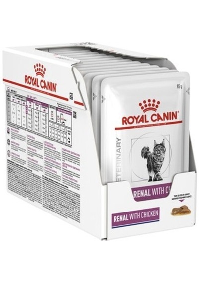 Royal Canin Renal Tavuklu Böbrek Hastalığı İçin Kedi Konserve / Poşet Mama 12 X 85 Gr Kutu