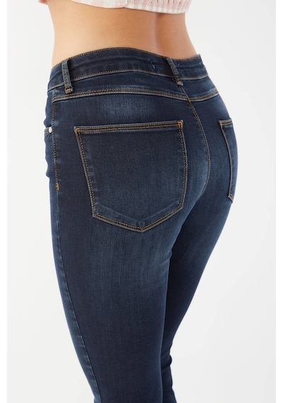 Kadın Skinny Fit Esnek Pantolon Koyu Lacivert 001