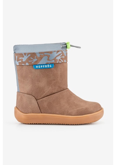 Hopfrög Rain Boots Kahverengi Meşe Suya Ve Soğuğa Dayanıklı Barefoot Çocuk Botu Kahverengi