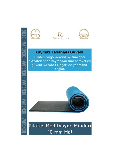 Yogamatı Taşıma Askılı Dayanıklı Uzun Ömürlü Konfor Serisi Meditasyon Minderi 10 Mm Mat Çok Renkli