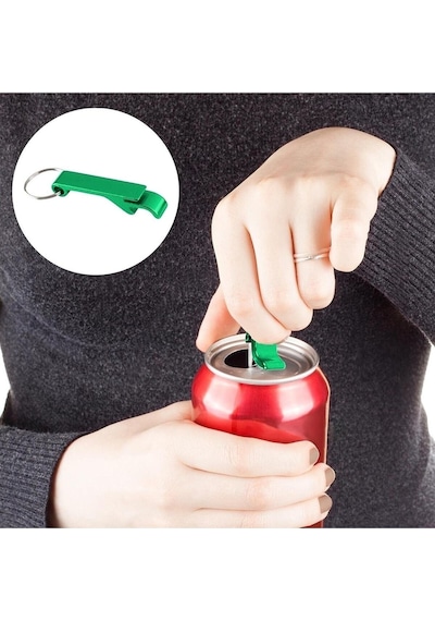 Metal Anahtarlık Şeklinde Şişe Açacağı Çok Amaçlı Kutu Şişe Kapak Açacağı Bira Açacağı Yeşil Renk Ye Diğer