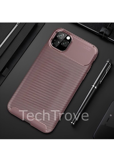 Apple Uyumlu iPhone 11 Pro Kılıf Kamera Korumalı Darbe Emici Karbon Fiber Desenli Renk Atmaz Silikon Kapak