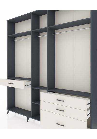 Arges Dolap 7 Raflı 4 Çekmeceli 3 Askılı 220x30x243 Antrasit-antrasit/aytaşı Antrasıt/aytası Arges Dolap 7 Raflı 4 Çekmeceli 3 Askılı 220x30x243 Antrasit-antrasit/aytaşı Antrasıt/aytası