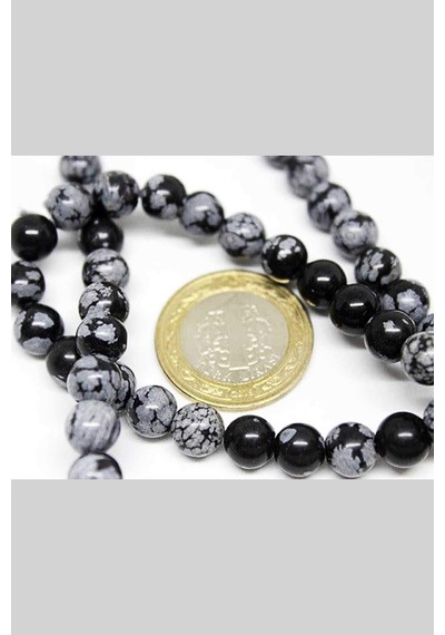 Kar Tanesi Obsidyen Taşı 8Mm/5 Adet