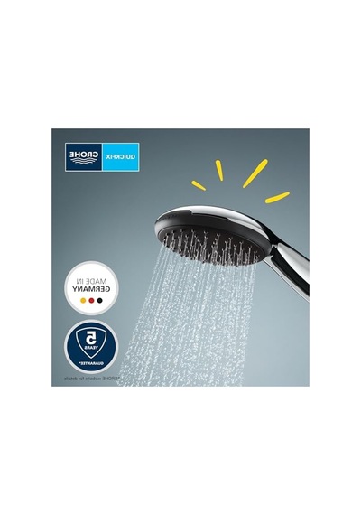 Grohe Vitalio Start 110 El Duşu, 3 Akışlı Masaj, Yağmur & Jet , Smartswitch, 110mm Yuvarlak Duş Başlığı, Silikon Halka, Kireç Önleyici Sistem, Krom, 26031001