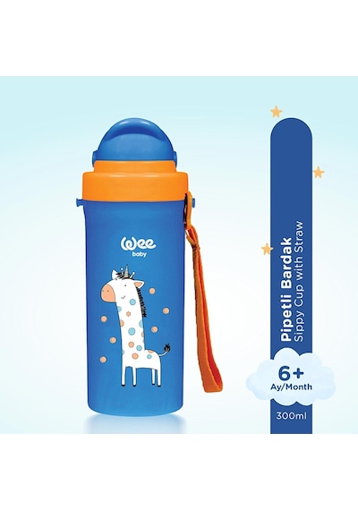 896 Wee Baby Pipetli Bardak Mavi 300 Ml 5 Adet Çok Renkli