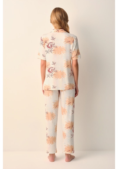 Suwen Holly Gömlek Yaka Pijama Takımı Sh26641660b1185 Bej