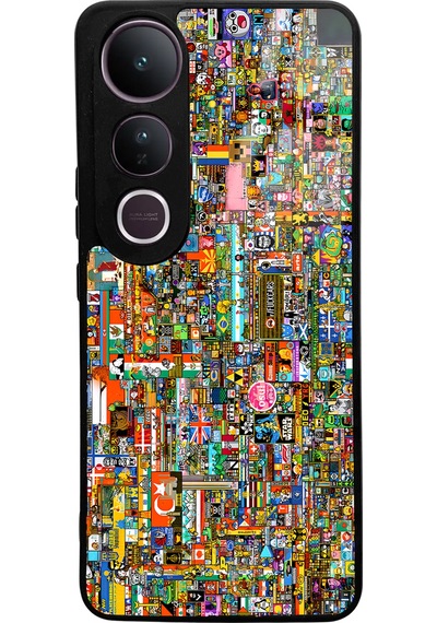 Vivo V50 Lite R/place Hatıra Tasarımlı Glossy Telefon Kılıfı Uyumlu Çok Renkli
