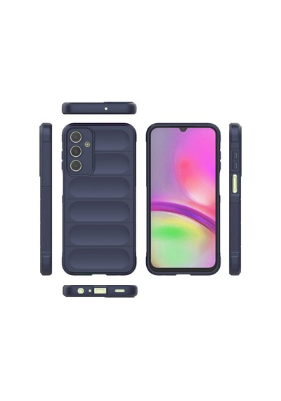 Galaxy Uyumlu A25 Kılıf Kamera Korumalı Esnek Silikon Parmak Şeritli Pazarplus Lacivert