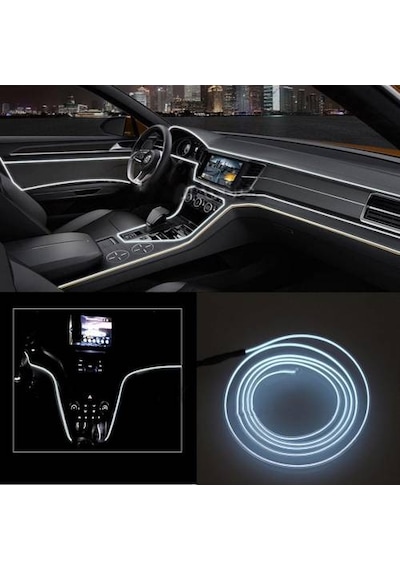 Beyaz Neon Ip Led Araç Içi Torpido Ledi Neon Led 2 Metre