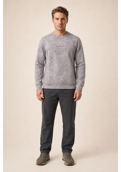 Redline Continu Erkek Kışlık Regular Fit Kışlık Bisiklet Yaka Sweatshirt Gri