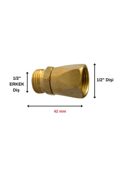 Döner Nipel Düz 1/2"