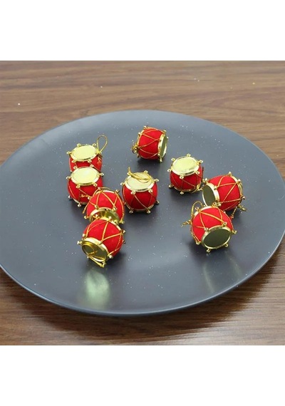 Yılbaşı New Year Çam Ağacı Mini Tambur Süs 6'lı