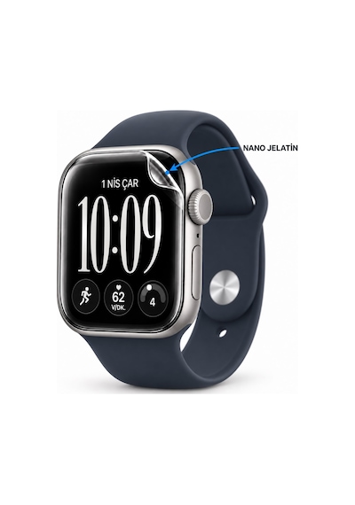 Apple Watch Series 12 42mm 3 Adet Uyumlu Şeffaf Ultra Koruyucu Nano Jelatin