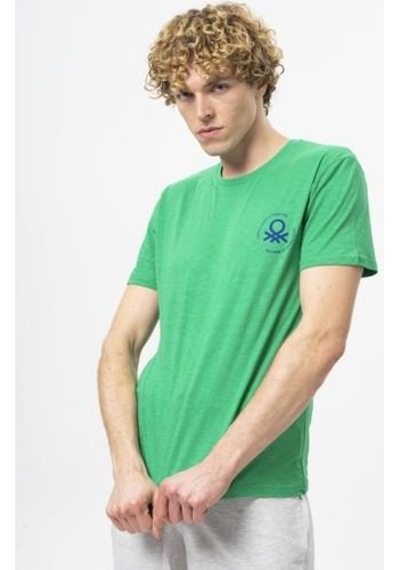 Benetton Bnt-m099-r-23y Erkek T-shirt Bnt-m099-r-r1938 Yeşil