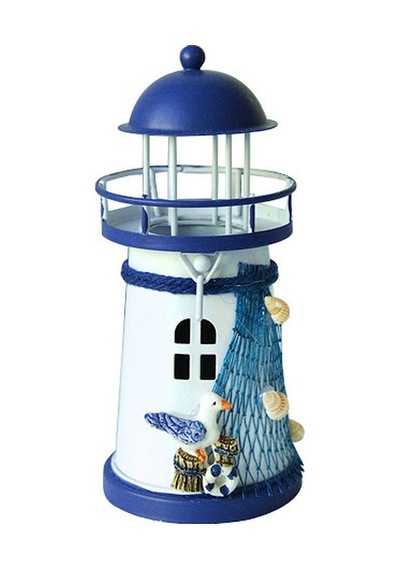 Dekor Deniz Feneri Mumluk 13Cm Siyah