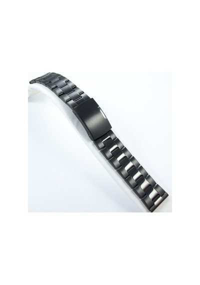 20Mm Siyah Metal Saat Kordonu Çelik Kolçak 1. Kalite Kolçak
