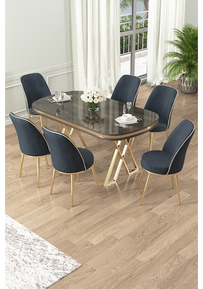 Canisa Lai Serisi 90x168 Lak Panel Antrasit Ironi Gold Ayak Masa Takımı 6 Antrasit Sandalye Antrasit İroni Masa Antrasit Sandalye Ayaklar Gold Canisa Lai Serisi 90x168 Lak Panel Antrasit Ironi Gold Ayak Masa Takımı 6 Antrasit Sandalye Antrasit İroni Masa Antrasit Sandalye Ayaklar Gold