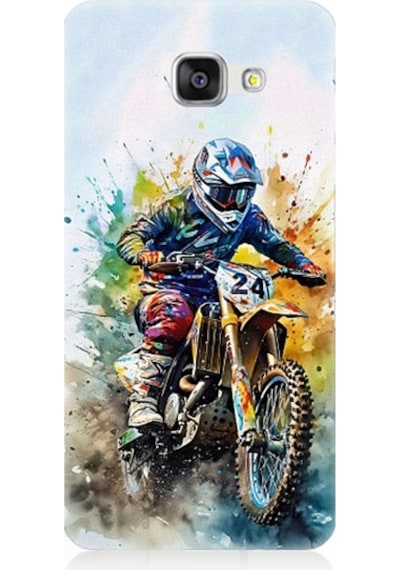 Samsung Galaxy A5 2016 Uyumlu Motorsikletçi Desenli Silikon Kılıf