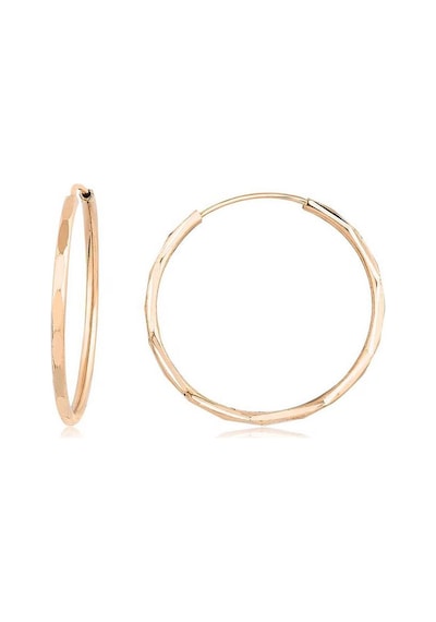 Pembe Altın Kalem İşli Halka Küpe Çapı: 2.6 Cm Pembe Altın