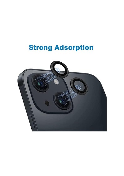 Trend Apple Uyumlu iPhone 15 Ve Plus Kamera Camı Lens Koruyucu Halka Set Siyah