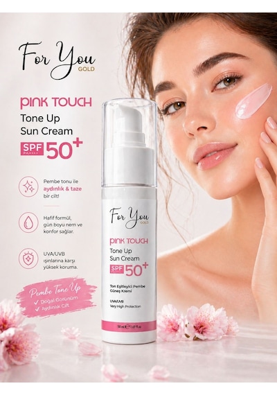 Pink Touch Spf 50 Ton Eşitleyici, Aydınlatıcı Pembe Yüz Güneş Kremi Pa Spf 50