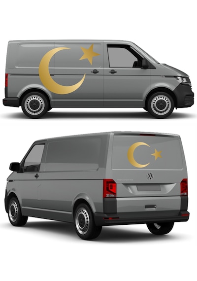 Türk Bayrağı Ay Yıldız Sticker - Araba Oto Motosiklet Karavan Sticker - 00323 25x18 Cm