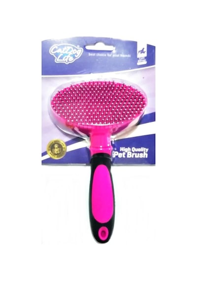 Özel Tasarım İnce Telli Tüy Tarama Kedi Fırçası 16 Cm - Pembe