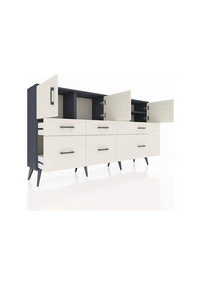 Arges Konsol 4 Raflı 6 Çekmeceli 4 Kapaklı 176x30x99 Antrasit-aytaşı Aytası - Antrasıt Arges Konsol 4 Raflı 6 Çekmeceli 4 Kapaklı 176x30x99 Antrasit-aytaşı Aytası - Antrasıt