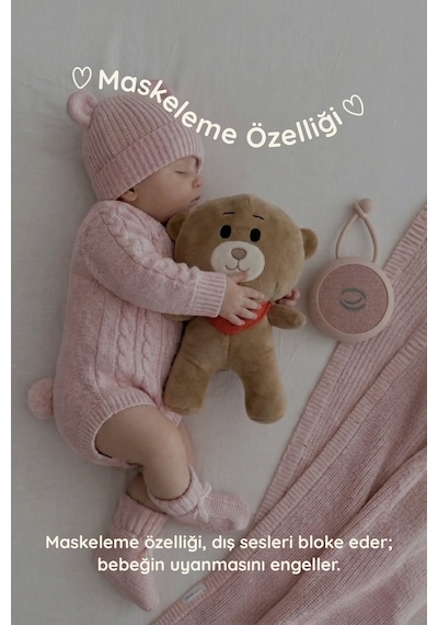 Beyaz Gürültü Cihazı | 33 Sesli, Pışpışlı & Ninnili Ayıcık | 7 Renkli Gece Lambalı Uyku Arkadaşı