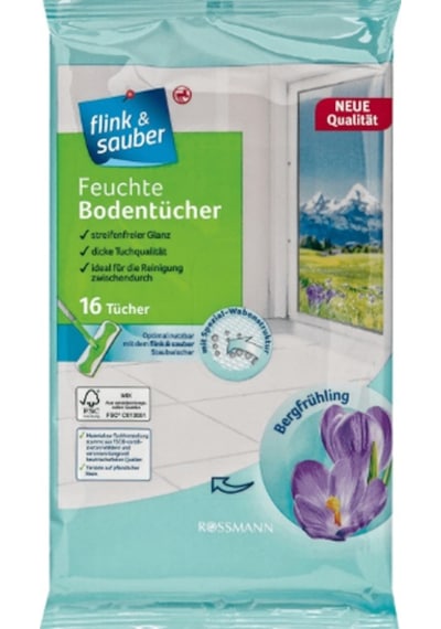 Flink & Sauber Dağ Esintisi Islak Yer Bezi 16 Adet Beyaz 22 x 30 CM