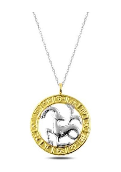 Casera's Gümüş Gold Oğlak Burcu Kolye Csr2183113 Gümüş